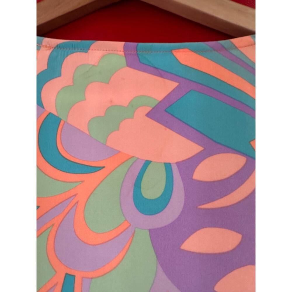 Alice & Trixie 100% Pastel Silk Open Front Kimono Sample Paisley Geo Top Size S - Picture 11 of 15